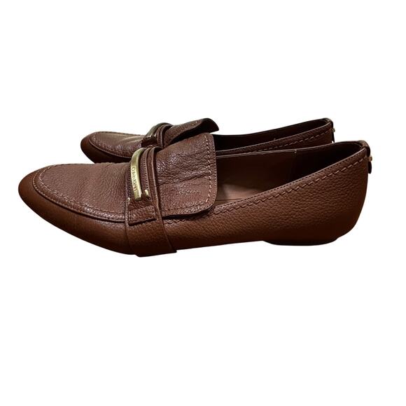 Calvin Klein tan leather loafers flats slip on casual shoes ladies US size 9 - Picture 11 of 15